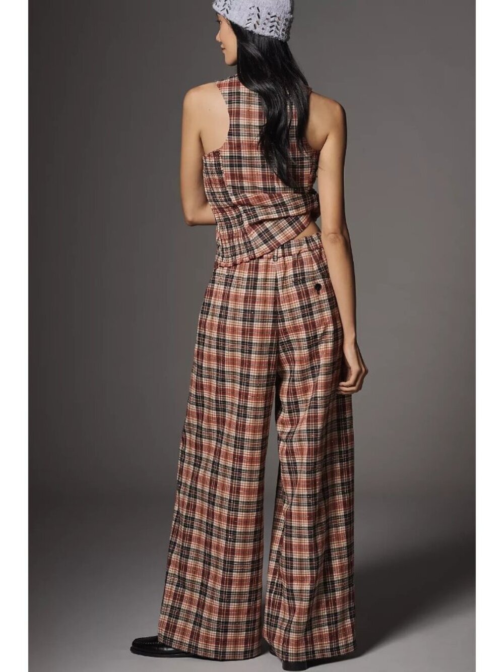 The Avery Sparkle Pleated Wide-Leg Trousers by Maeve LP - Picture 2 of 4